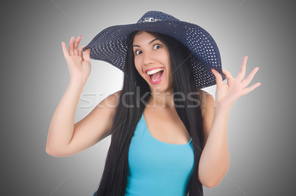 Stock photo: Woman wearing panama ready for summer vacation