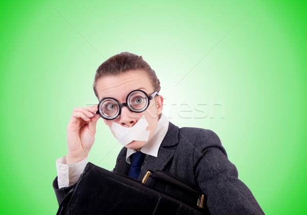 Woman businesswoman in censorship concept Stock photo © Elnur