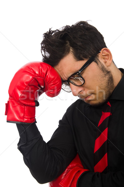 Man businessman with red boxing gloves Stock photo © Elnur