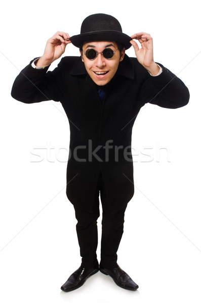 Man wearing black coat isolated on white Stock photo © Elnur