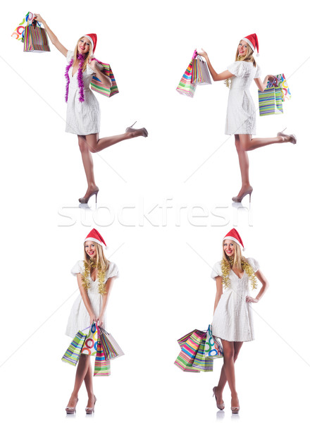 Woman with shopping bags isolated on white Stock photo © Elnur