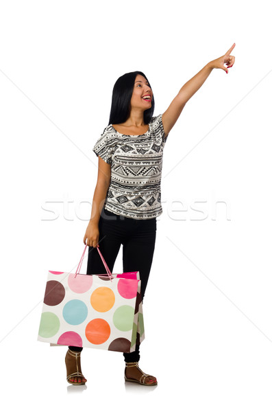 Woman with shopping bags isolated on white Stock photo © Elnur