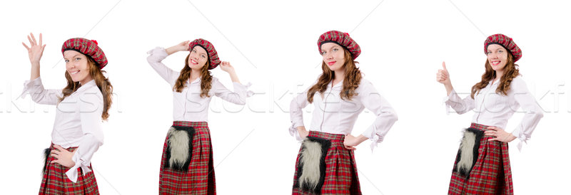 Stock photo: Young woman in traditional scottish clothing