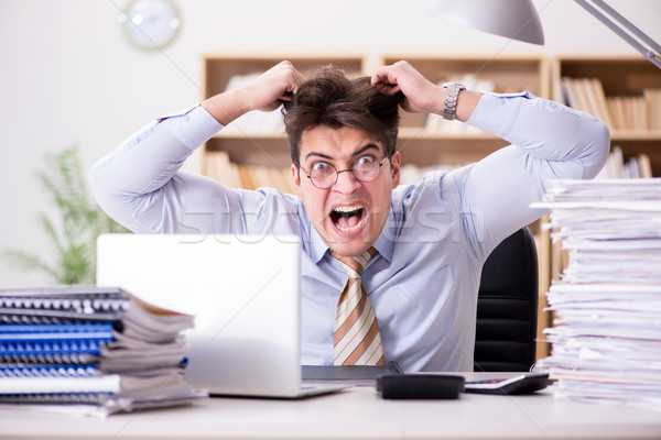 Stock photo: Funny accountant bookkeeper working in the office