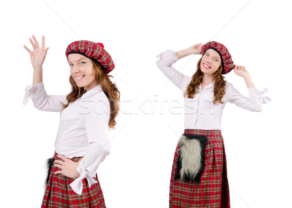 Young woman in traditional scottish clothing Stock photo © Elnur