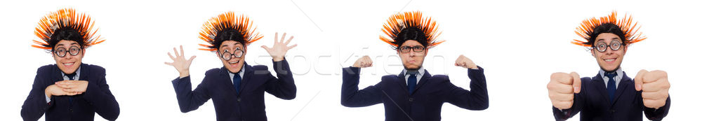 Funny man with mohawk hairstyle Stock photo © Elnur