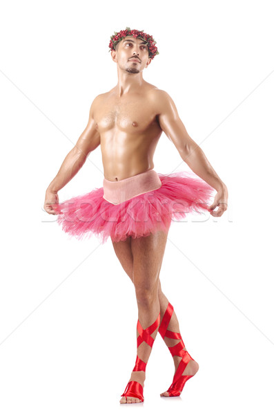 Man in ballet tutu isolated on white Stock photo © Elnur