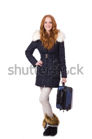 Woman with suitcase preparing for winter vacation Stock photo © Elnur
