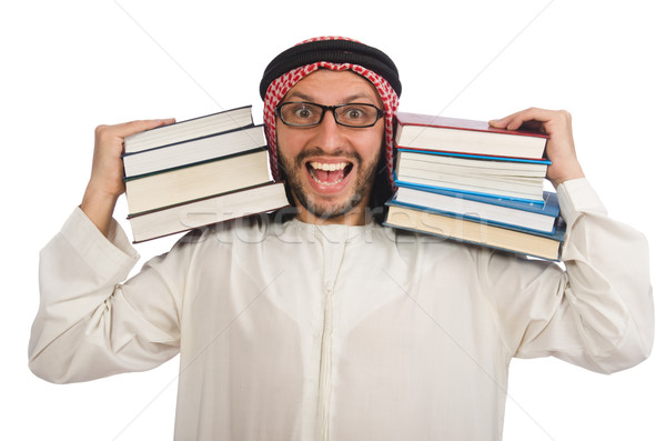 Arab man with books isolated on white Stock photo © Elnur