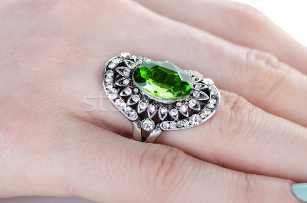 Jewellery ring worn on the finger Stock photo © Elnur
