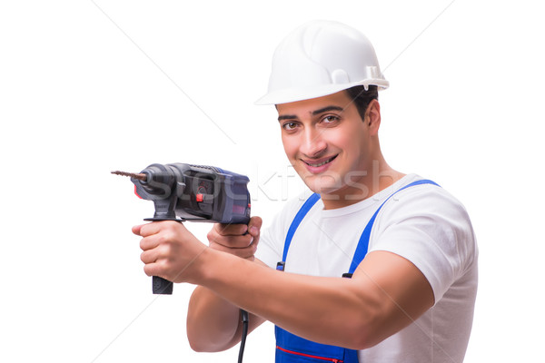 The man with drill isolated on the white Stock photo © Elnur
