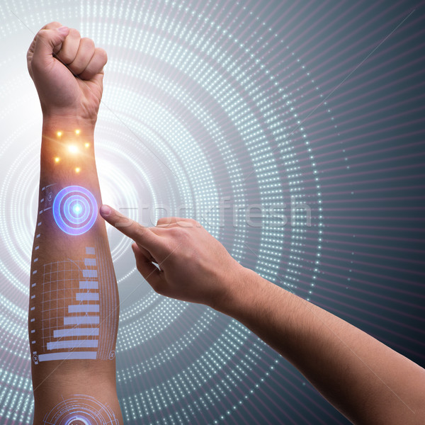 Menschlichen Roboter Hand futuristisch Internet Mann Stock foto © Elnur