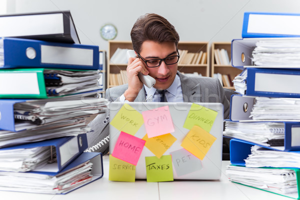 Businessman struggling with multiple priorities Stock photo © Elnur