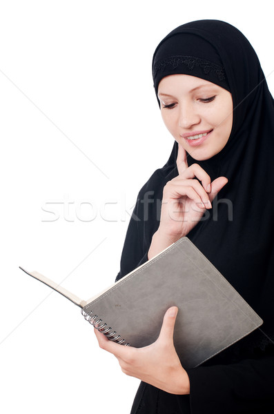 Jonge moslim vrouwelijke student boeken vrouw Stockfoto © Elnur