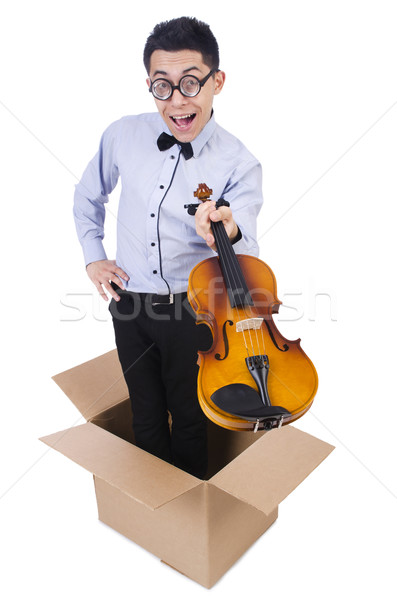 Man playing violin from the box Stock photo © Elnur