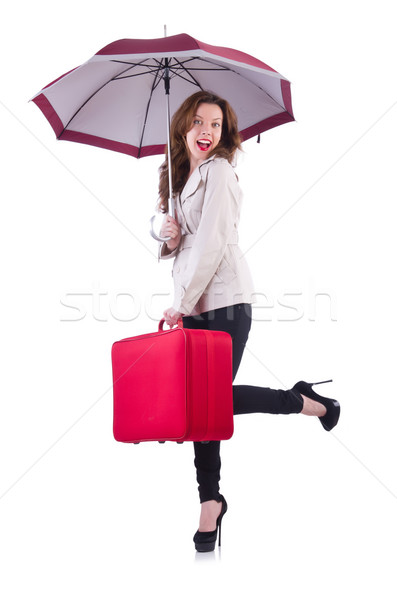 Stockfoto: Jonge · vrouw · vakantie · business · meisje · gelukkig · achtergrond