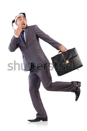 Frau gun isoliert weiß Geschäftsmann Anzug Stock foto © Elnur