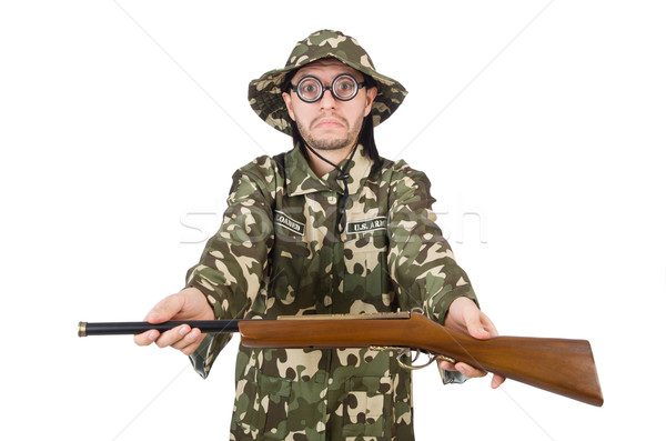 Divertente soldato isolato bianco sfondo verde Foto d'archivio © Elnur