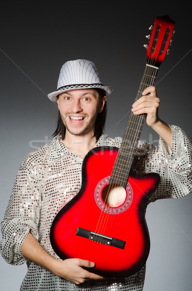 [[stock_photo]]: Homme · jouer · guitare · concert · musique · fête