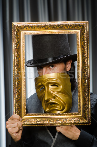 Divertente teatrale maschera sfondo imprenditore triste Foto d'archivio © Elnur