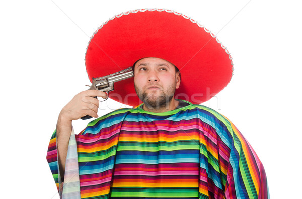 Amuzant mexican pistol izolat alb Imagine de stoc © Elnur