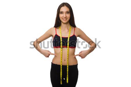 Young girl with centimeter in dieting concept Stock photo © Elnur