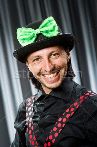 Vicces bohóc humoros függöny mosoly születésnap Stock fotó © Elnur