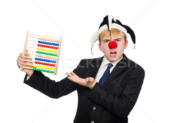 Clown with abacus isolated on white Stock photo © Elnur