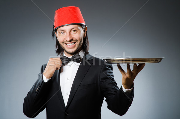 De ober traditioneel turks hoed glimlach Stockfoto © Elnur