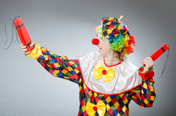 Clown with dynamite in funny concept Stock photo © Elnur