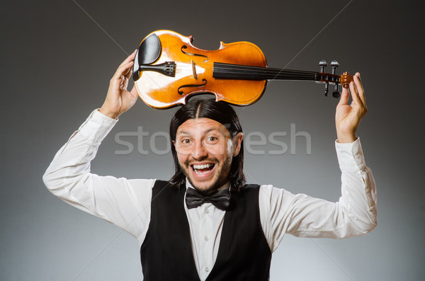Man spelen viool musical kunst grappig Stockfoto © Elnur
