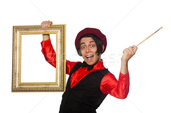 Stock photo: Funny artist isolated on white