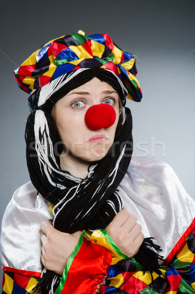Funny clown komiczny szczęśliwy zabawy hat Zdjęcia stock © Elnur