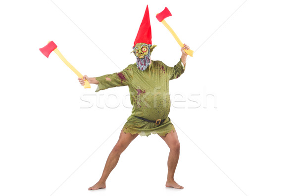 Stock photo: Monster man with axes isolated on white