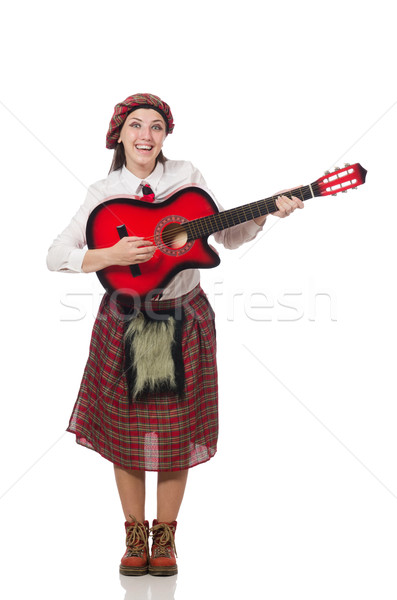 Zdjęcia stock: Kobieta · odzież · gitara · muzyki · dance · sztuki