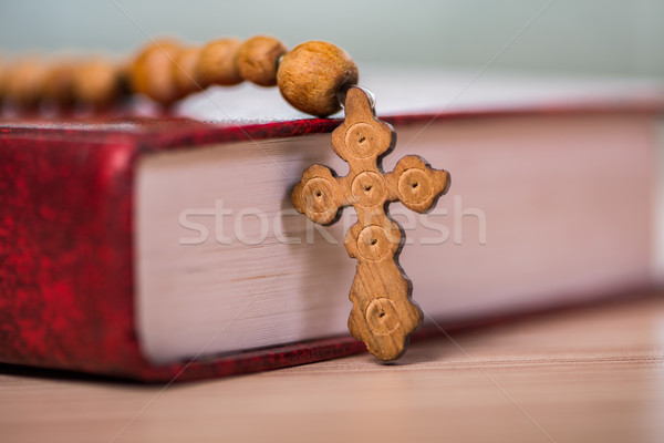 Bible and cross in religious concept Stock photo © Elnur