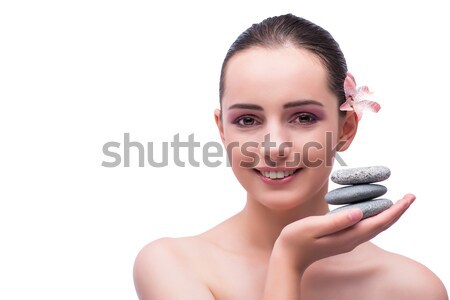 Young woman during spa session isolated on white Stock photo © Elnur