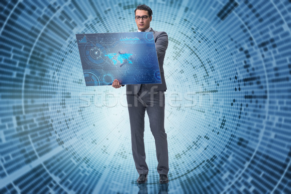 Young businessman in data mining concept Stock photo © Elnur