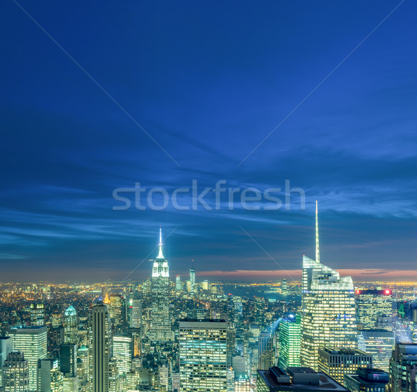 [[stock_photo]]: Vue · nouvelle · Manhattan · coucher · du · soleil · affaires · ciel