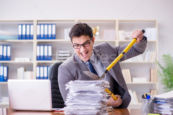 Angry aggressive businessman in the office Stock photo © Elnur