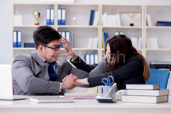 Biuro konflikt człowiek kobieta biznesmen pracy Zdjęcia stock © Elnur