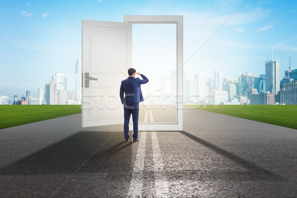 Businessman in front of door in business opportunities concept Stock photo © Elnur