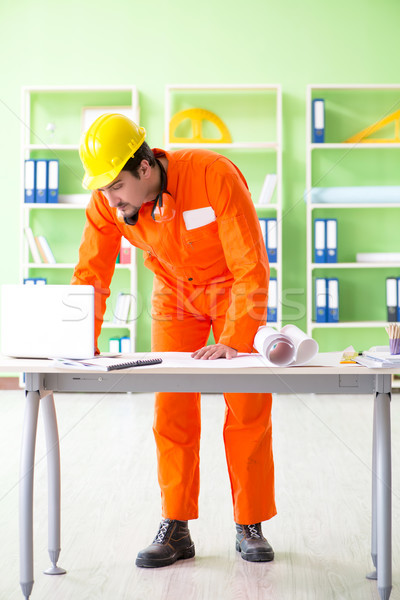 Construction supervisor planning new project in office Stock photo © Elnur