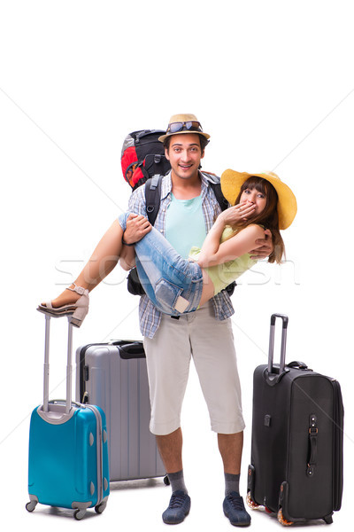Young family preparing for vacation travel on white Stock photo © Elnur