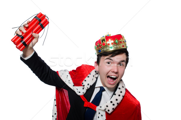 Businessman king with dynamite isolated on white Stock photo © Elnur
