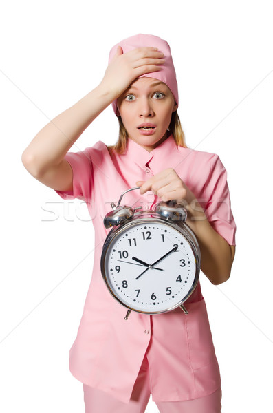 Stock photo: Woman doctor missing her deadlines