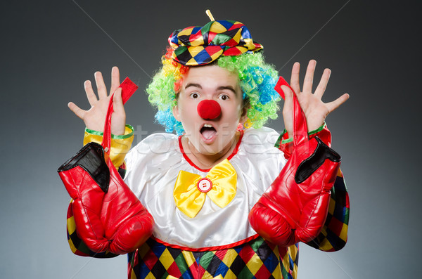 Funny clown with box gloves Stock photo © Elnur