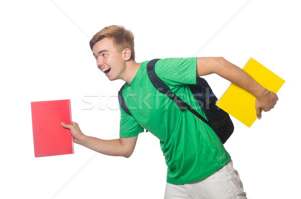 Student with textbooks isolated on the white Stock photo © Elnur
