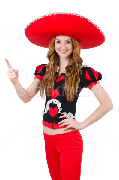 Funny mexican sombrero szczęśliwy retro cyfrowe Zdjęcia stock © Elnur