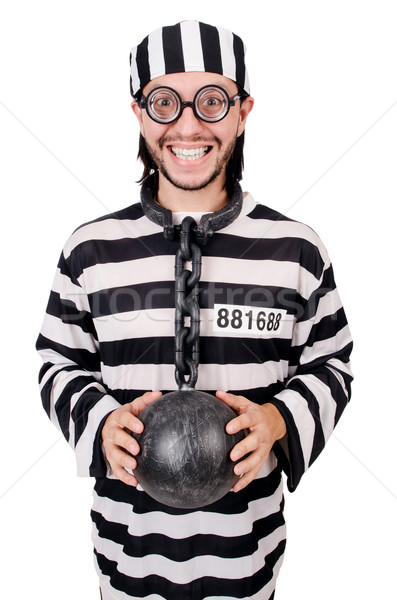 Stock photo: Prison inmate isolated on the white background